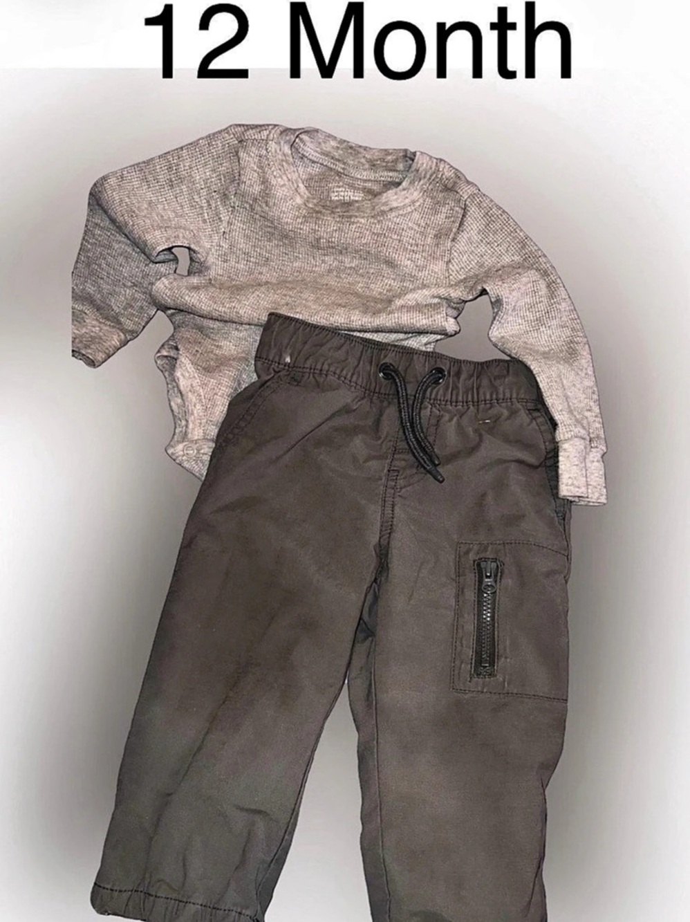 Carter's Baby 12M Gray & Brown Set